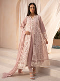 Lilac Manahil Arts Chiffon Embroidered Stitched 4-Piece Suit-K-113-Tea Pink