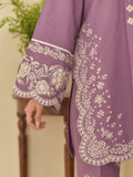 Purple-Ayat Closet Lawn Embroidered Stitched 3-Piece Suit-Zara