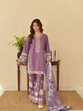 Purple-Ayat Closet Lawn Embroidered Stitched 3-Piece Suit-Zara