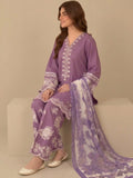 Purple-Pyara Jora Lawn Embroidered Stitched 3-Piece Suit-Purple Lux