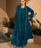 Manahil Arts Organza Embellished Stitched 4-Piece Suit-198-Bondi Blue