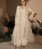 Manahil Arts Organza Embellished Stitched 4-Piece Suit-198-Off White
