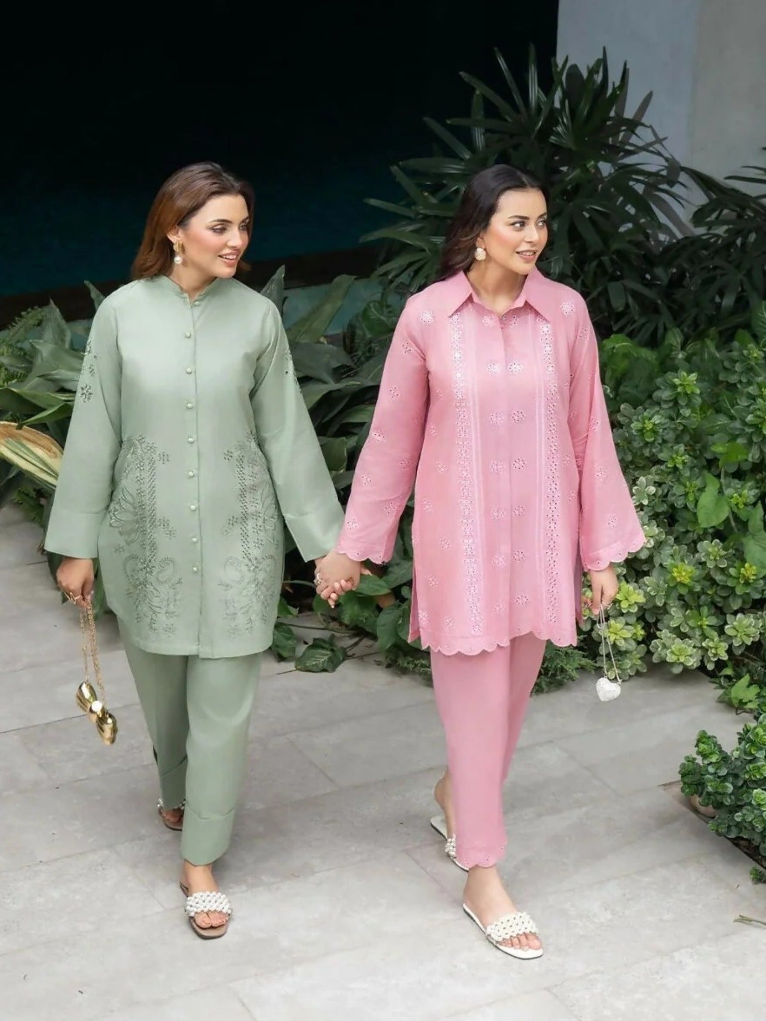 Panache Apparel Solid Story Cotton Lawn Embroidered Stitched Suit-Mysa