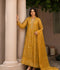 Manahil Arts Organza Embellished Stitched 3-Piece Suit-K-151-Mustard