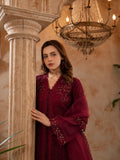 MaroonManahil Arts Organza Embellished Stitched 4-Piece Suit-Style code :181-Maroon