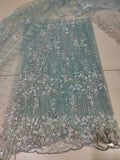 Blue-Dua's Boutique Net Embellished Unstitched 2-Piece Suit