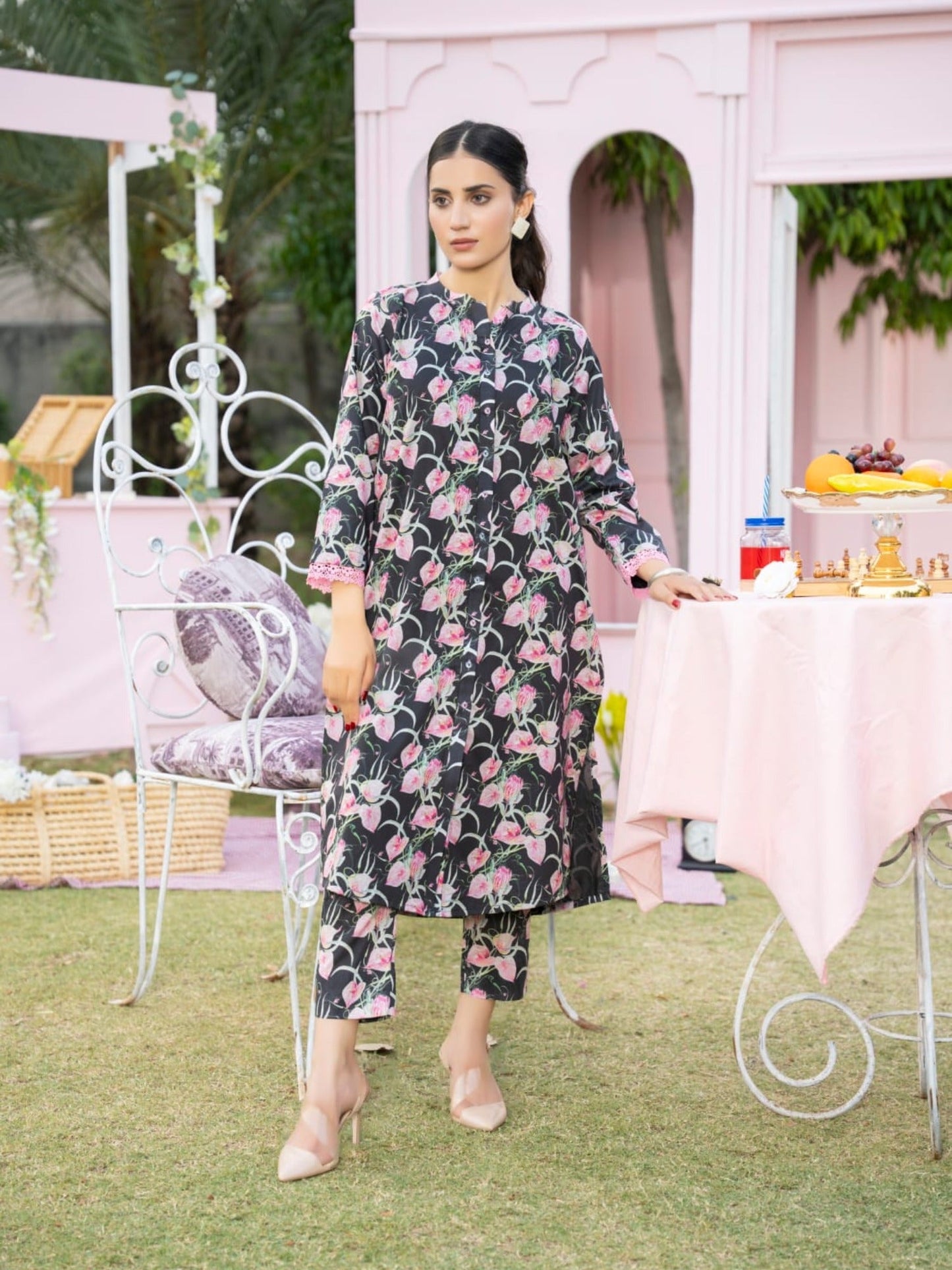 Black-Fatima Hussain Lawn Printed Stitched 2-Piece Suit