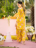 Yellow-Hussain Lawn Printed Stitched 2-Piece Suit