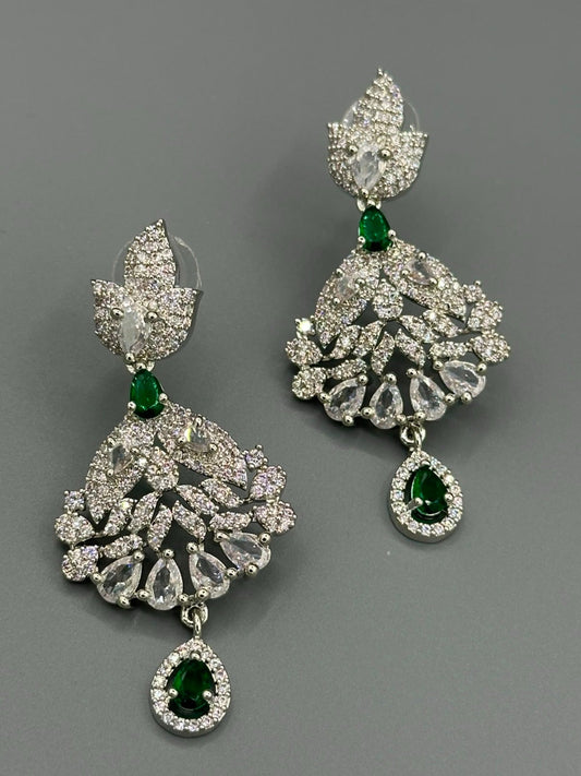 Silver and Green-H&A Jewellery Earrings