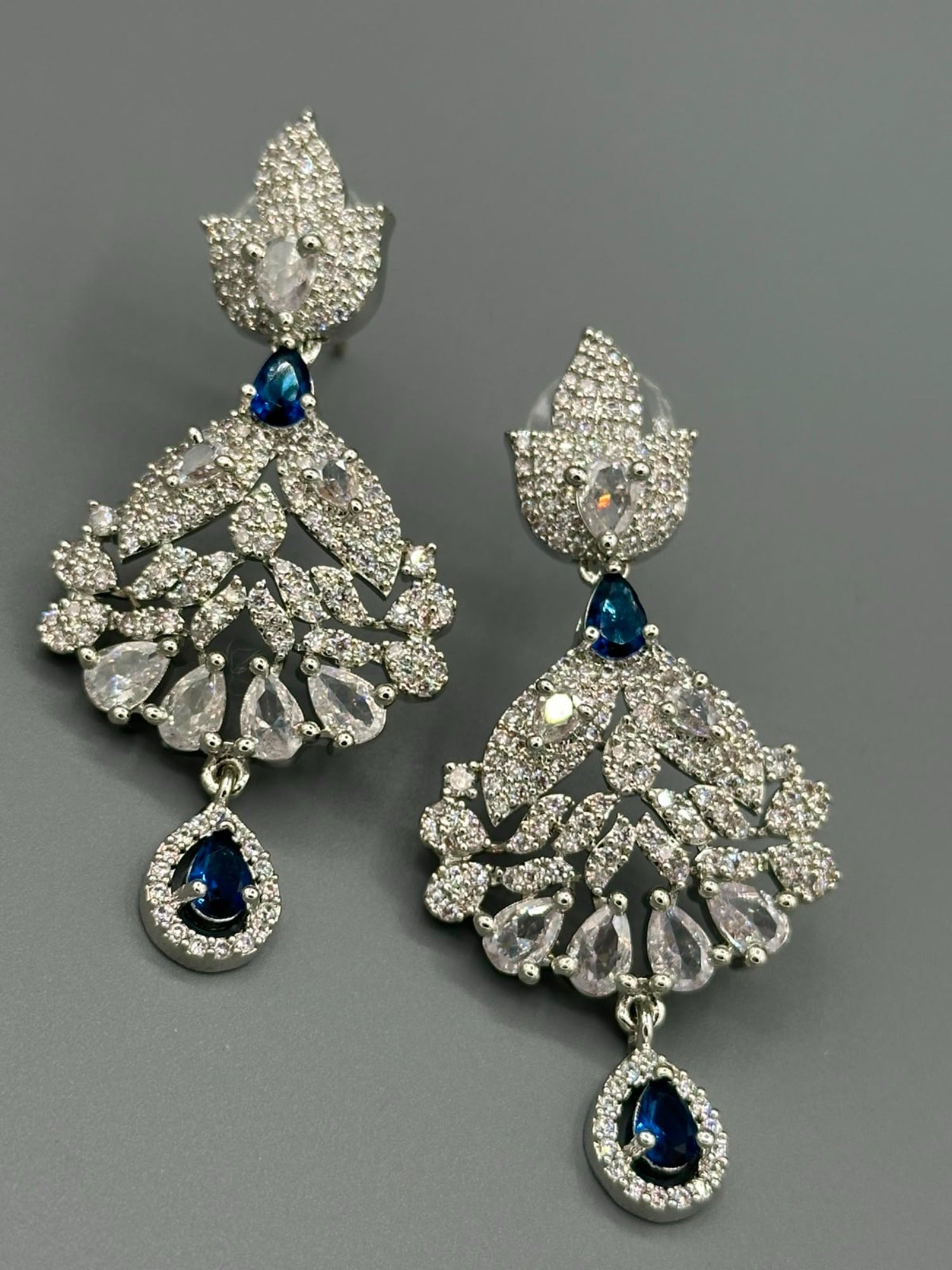 Silver and Blue-H&A Jewellery Earrings