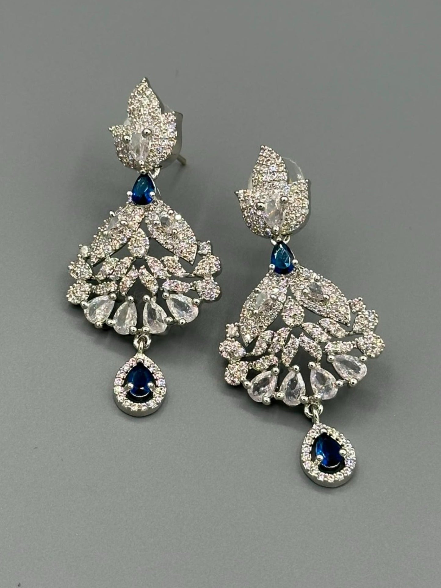 Silver and Blue-H&A Jewellery Earrings