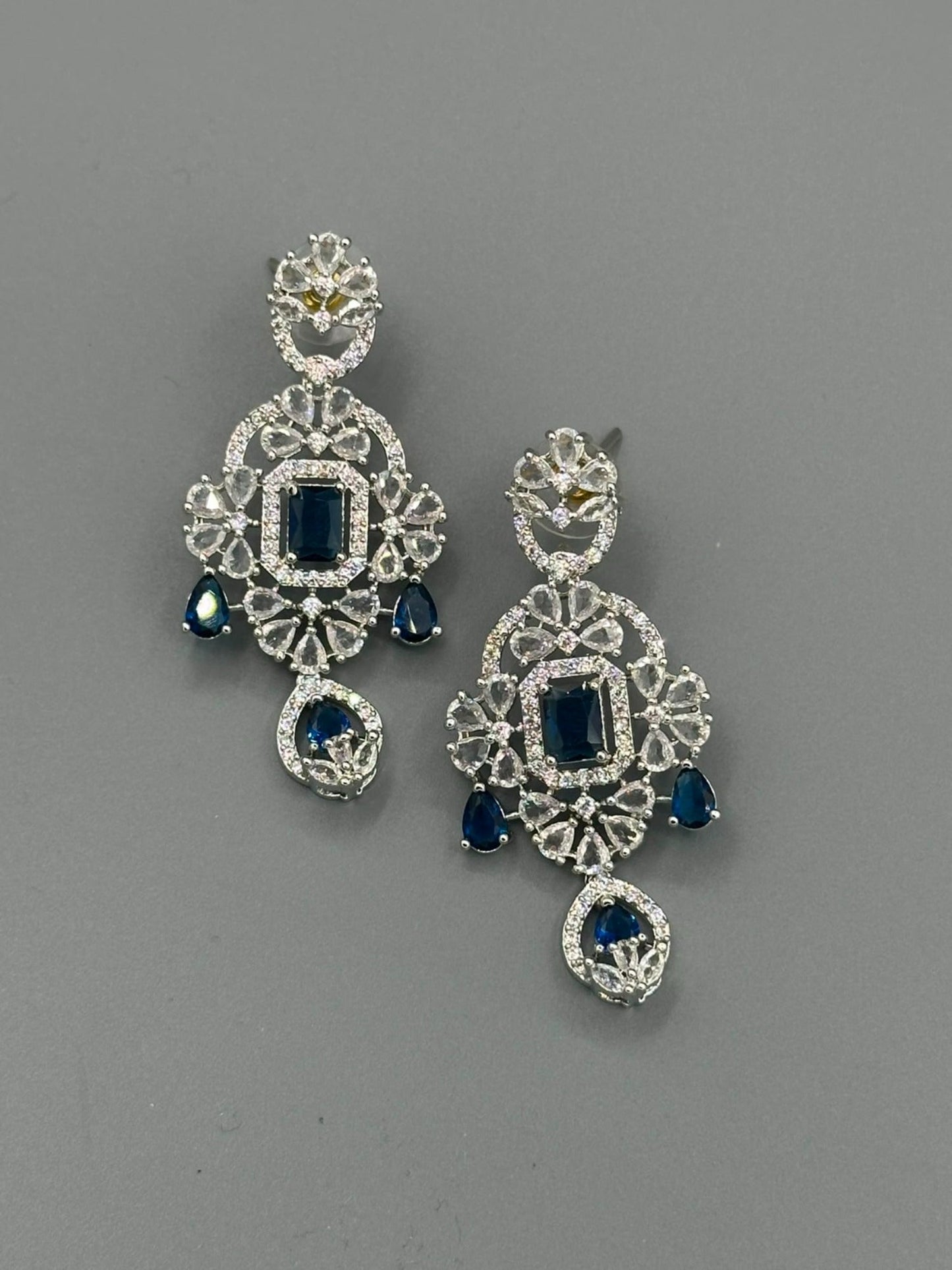 Silver and Blue-H&A Jewellery Earrings