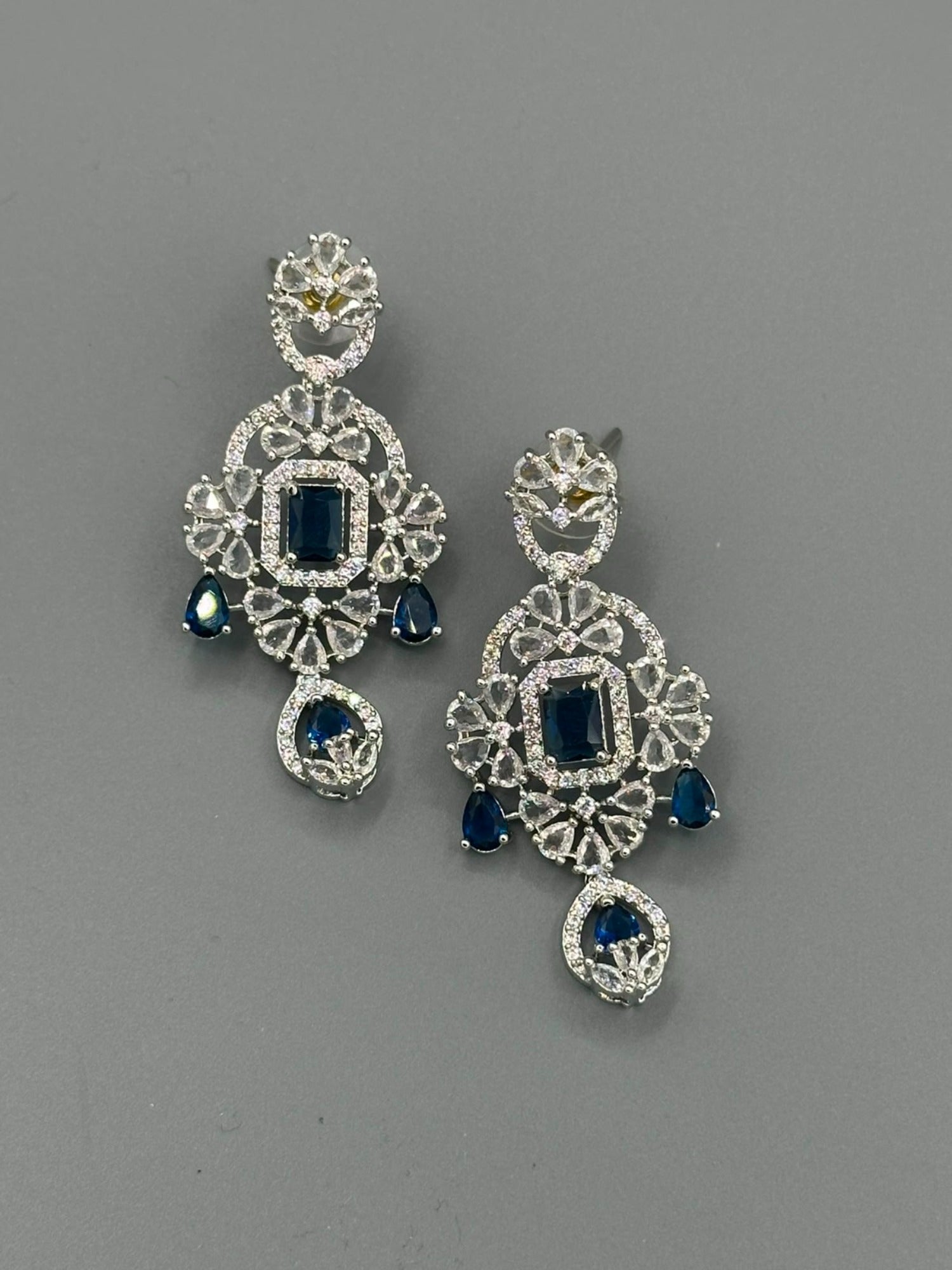Silver and Blue-H&A Jewellery Earrings