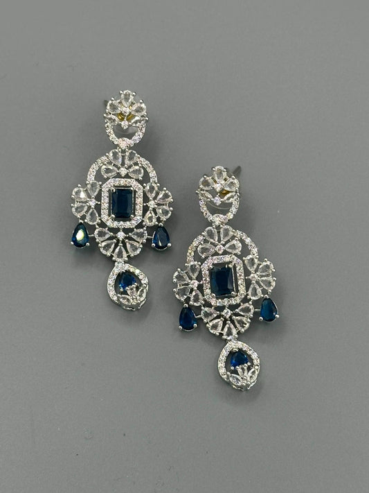 Silver and Blue-H&A Jewellery Earrings
