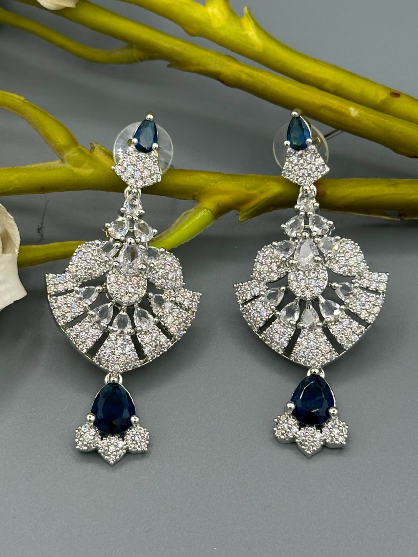 Silver and Blue-H&A Jewellery Earrings