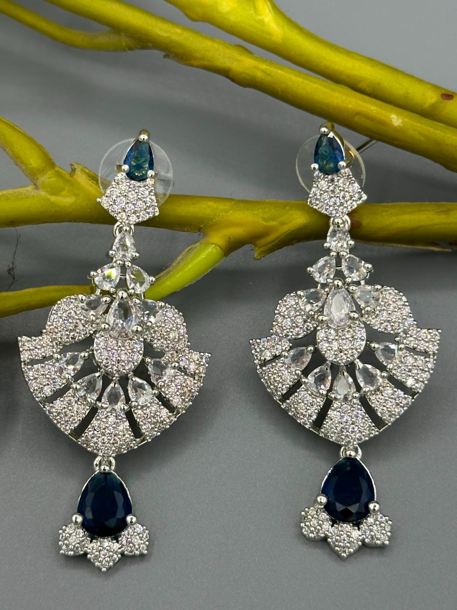 Silver and Blue-H&A Jewellery Earrings