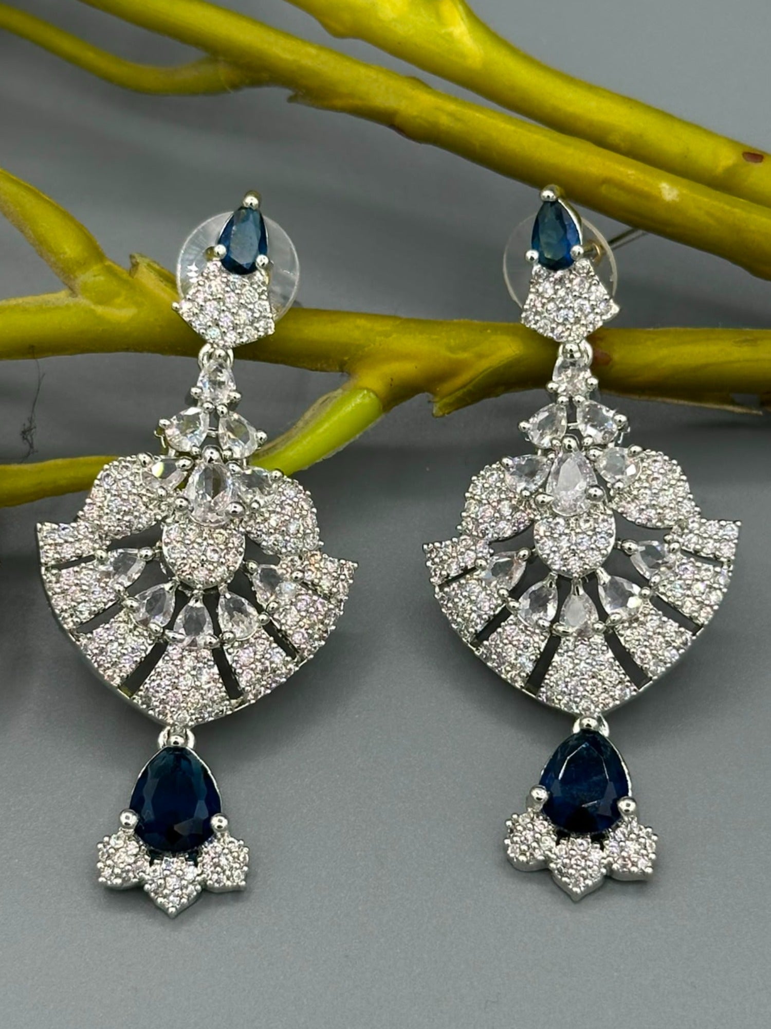 Silver and Blue-H&A Jewellery Earrings
