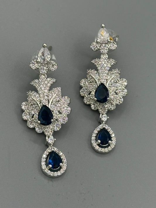 Silver and Blue-H&A Jewellery Earrings