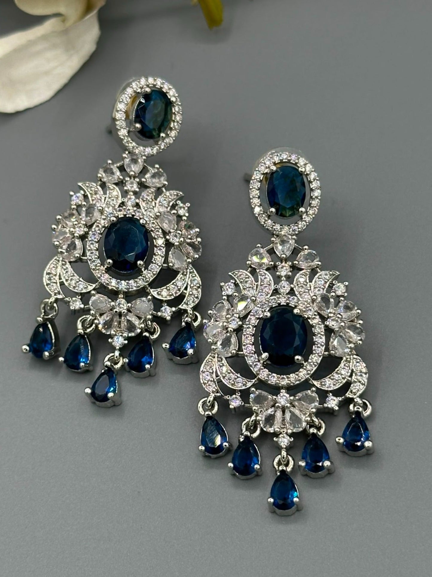 Silver and Blue-H&Aa Jewellery Earrings