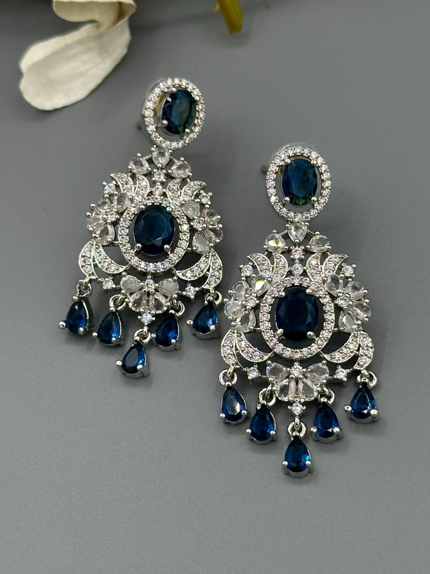 Silver and Blue-H&Aa Jewellery Earrings
