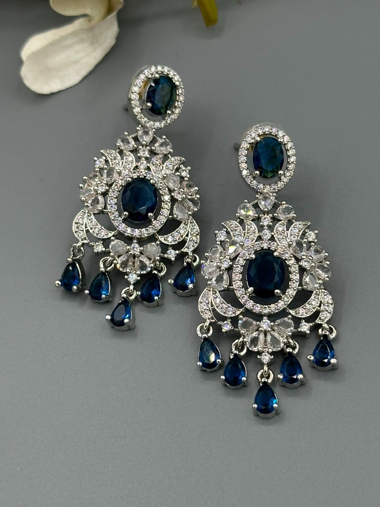 Silver and Blue-H&Aa Jewellery Earrings