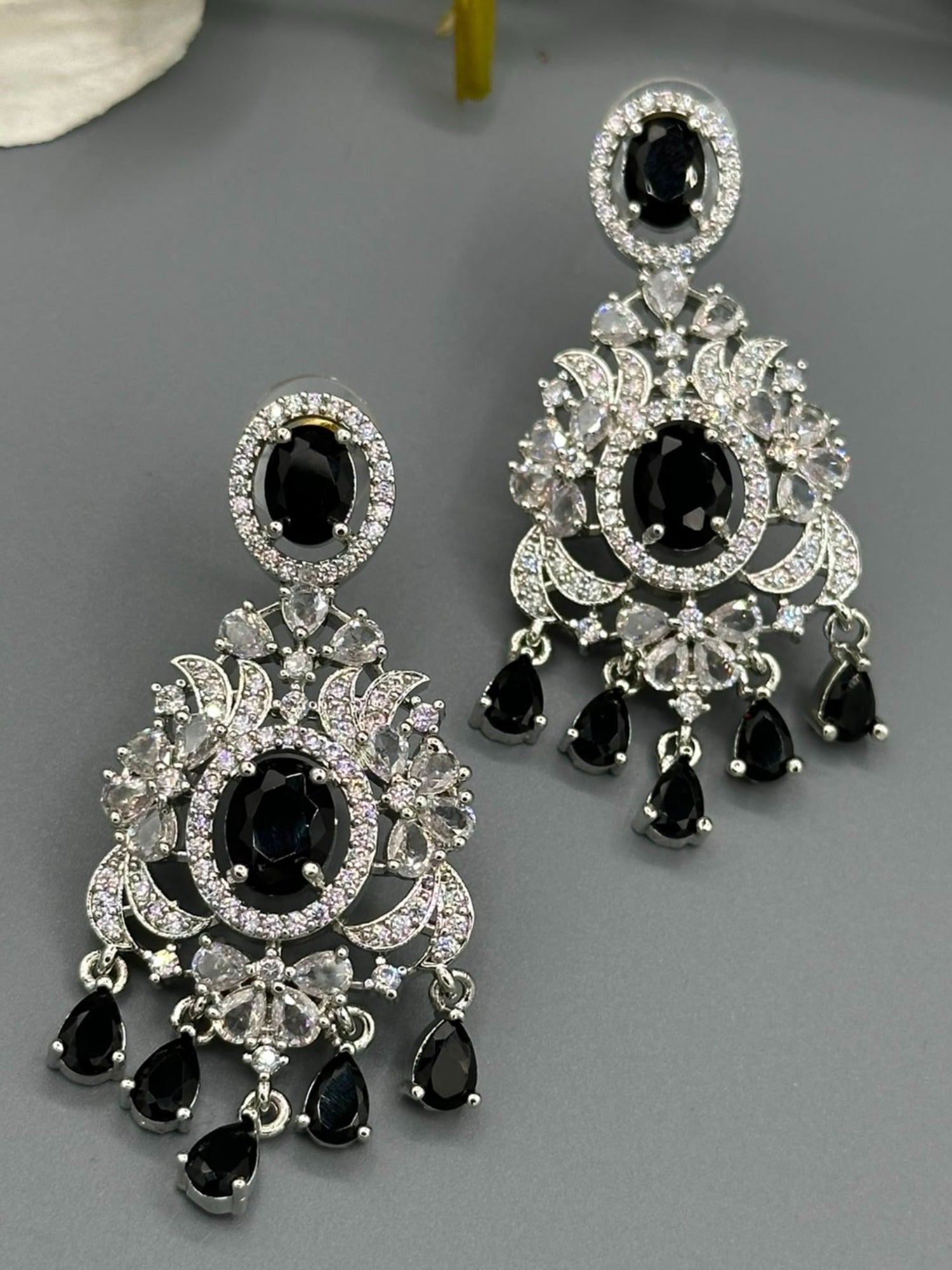 Silver and Black-H&Aa Jewellery Earrings