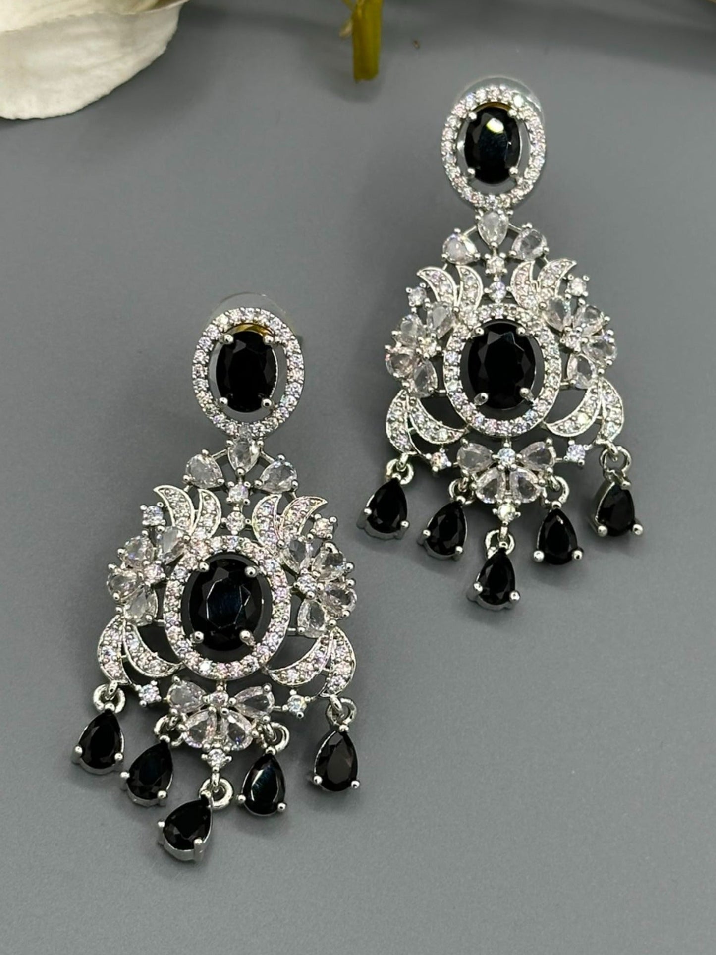 Silver and Black-H&Aa Jewellery Earrings