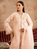 Peach Manahil Arts Organza Embellished Stitched 4-Piece Suit-Style code :181-Peach