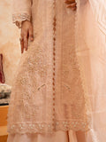 Peach Manahil Arts Organza Embellished Stitched 4-Piece Suit-Style code :181-Peach