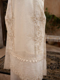 White Manahil Arts Organza Embellished Stitched 3-Piece Suit-Style code :182-Off White