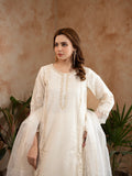 White Manahil Arts Organza Embellished Stitched 3-Piece Suit-Style code :182-Off White