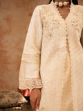 Manahil Arts Organza Embellished Stitched 4-Piece Suit-Style code :181-Off White