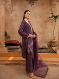 Purple Manahil Arts Raw Silk Embellished Stitched 3-Piece Suit-Style code :186-Purple