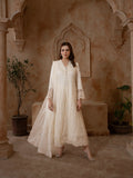 Manahil Arts Chiffon Embroidered Stitched 3-Piece Suit-K-113-Off White