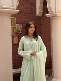Green Manahil Arts Chiffon Embellished Stitched 3-Piece Suit-K-165-Pastel Green