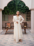 Manahil Arts Organza Embellished Stitched 3-Piece Suit-K-171-Off White
