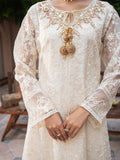 Manahil Arts Organza Embellished Stitched 3-Piece Suit-K-171-Off White