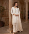 Manahil Arts Raw Silk Embellished Stitched 3-Piece Suit-186-Off White