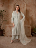 Blue Manahil Arts Organza Embellished Stitched 4-Piece Suit-181-Aqua