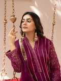 Purple Manahil Arts Chiffon Embroidered Stitched 3-Piece Suit-Kurti 106-Magenta Haze