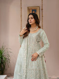 Manahil Arts Organza Embellished Stitched 3-Piece Suit-Luxury-018-Mint Green