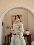 Manahil Arts Organza Embellished Stitched Lehnga-Luxury-001-Mint Green