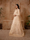 Beige Manahil Arts Organza Embellished Maxi-024-Beige
