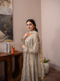 Manahil Arts Chiffon Embellished Stitched 3-Piece Suit-K-169-Camel Brown