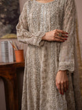 Manahil Arts Chiffon Embellished Stitched 3-Piece Suit-K-169-Camel Brown