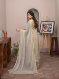 Manahil Arts Chiffon Embellished Stitched 3-Piece Suit-K-169-Camel Brown