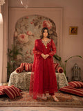 Maroon Manahil Arts Organza Embellished Stitched 3-Piece Suit-K-171-Maroon