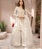 Manahil Arts Organza Embellished Stitched 3-Piece Suit-018-Silver