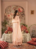 Peach Manahil Arts Chiffon Embellished Stitched 3-Piece Suit-K-165-Peach