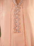 Peach Manahil Arts Chiffon Embellished Stitched 3-Piece Suit-K-165-Peach